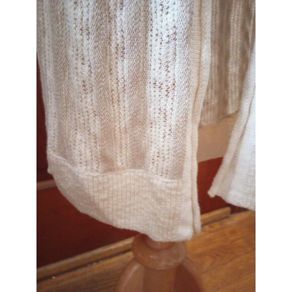 Gap womens Open Front Cardigan Vest Sz S NWT Long Loose knit Tan /white Duster - Picture 5 of 11